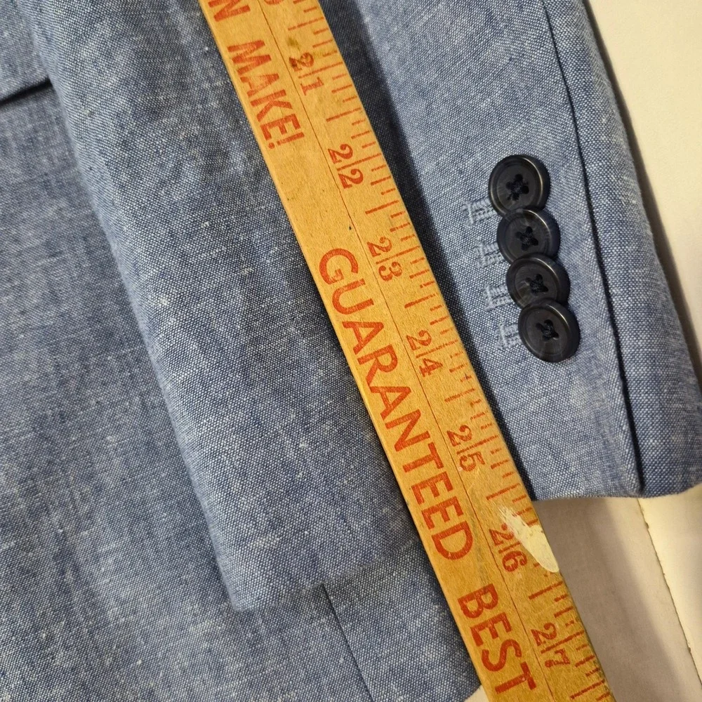 Banana Republic Blazer Mens 44R Slim Fit Blue Linen Cotton Sport Coat Summer